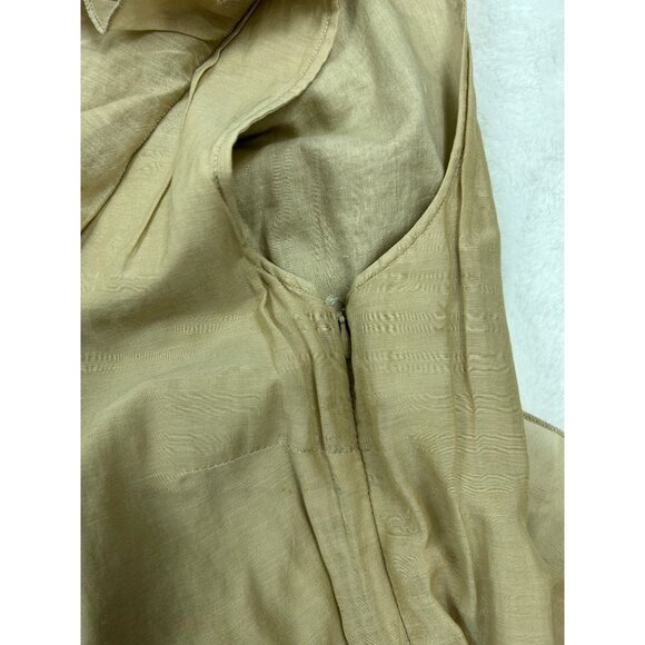 NWT Hallhuber Beige Sleeveless Ruffled Collar Silk Blend Dress Size 34 - Picture 10 of 12